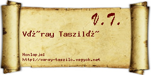 Váray Tasziló névjegykártya
